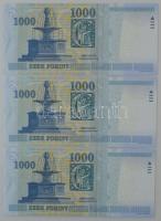 2011. 1000Ft (3x) sorszámkövetők "DB 1263122 - DB 1263124" T:UNC,AU