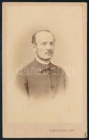 cca 1865 Balassa János (1814-1868) sebész, egyetemi tanár, az MTA tiszteleti tagjának portréja, vizitkártya Schrecker Ignác (1834-1888) pesti műterméből, 10x6,5 cm