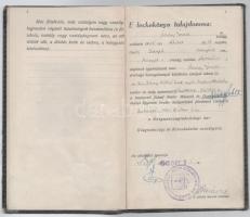 1946 Egyetemi leckekönyv híresebb tanárok aláírásával, pl. Erdődi-Harrach Géza, Laky Dezső, báró Kaa...