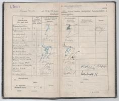 1946 Egyetemi leckekönyv híresebb tanárok aláírásával, pl. Erdődi-Harrach Géza, Laky Dezső, báró Kaa...