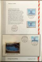 Svájc 1986-1987 elsőnapi lap gyűjtemény, benne FDC, bélyegzett és postatiszta bélyeg, szép album bor...