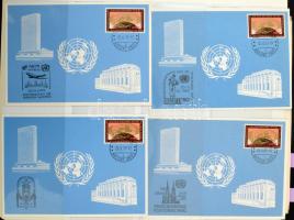 ENSZ postatiszta bélyeg és FDC gyűjtemény, nagyalakú albumban