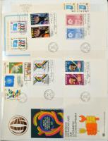 ENSZ postatiszta bélyeg és FDC gyűjtemény, nagyalakú albumban
