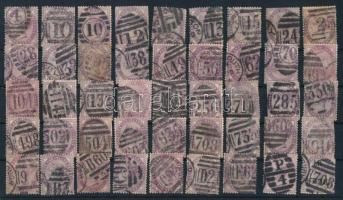 Nagy-Britannia 45 db Viktória-fejes bélyeg posta azonosítós bélyegzéssel