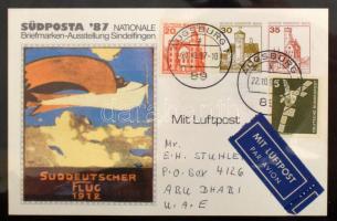 NSZK levélgyűjtemény Prinz albumban. A levelek mind Abu Dhabiba mentek, főleg alánlott légi levelek ...