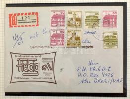 NSZK levélgyűjtemény Prinz albumban. A levelek mind Abu Dhabiba mentek, főleg alánlott légi levelek ...