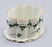 Herendi petrezselyemlevél mintás cigarettatartó, jelzett, hibátlan, 8x6 cm