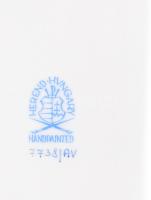 Herendi Apponyi zöld mintás kínáló, fodros peremmel, jelzett, hibátlan, 14x18 cm