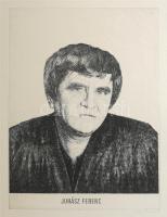 Gacs Gábor (1930-2019): Juhász Ferenc portréja. Rézkarc, papír, utólagos jelzéssel, lapszéli apró el...