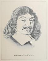 Vagyóczky Károly (1941-): René Descartes portréja. Rézkarc, papír, utólagos jelzéssel, 39×28,5 cm