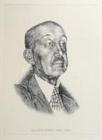 Jurida Károly (1935-2009): Hevessy György portréja. Rézkarc, papír, utólagos jelzéssel, 39×29 cm