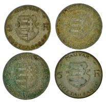 1947. 5Ft Ag "Kossuth" (4x) T:XF-F patina Adamo F8.1