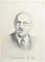 Kovács Tamás (1942-1999): Teichmann Vilmos portréja. Rézkarc, papír, jelzett, 39,5x29 cm