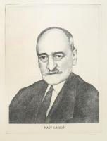 Tulipán László (1943-2007): Nagy László portréja. Rézkarc, papír, jelzett, 39,5×29,5 cm