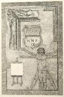 Vásárhelyi Antal (1950-): M.B.K., 1982. Rézkarc, papír, jelzett, számozott (56/100). 29,5×19,5 cm