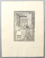 Vásárhelyi Antal (1950-): M.B.K., 1982. Rézkarc, papír, jelzett, számozott (56/100). 29,5×19,5 cm