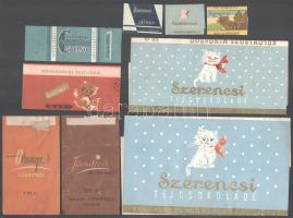 Vegyes Szerencsi csokipapír tétel, 9 db