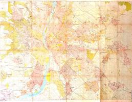 [Térkép] Budapest és környékének térképe. Tervezte: Stoits György. Mértéke: 1:25 000. (1938).
Budap...