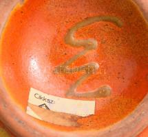 Majoros János: Hálós váza. Jelzett, ragasztott, m: 18 cm