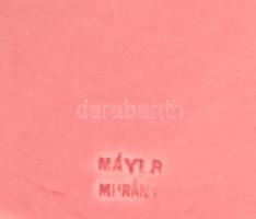 cca 1895 Murányi Kőedény Manufaktúra, Máyer József mester: Zsánerjelentes dísztál. Krémpasztell szín...