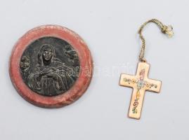 2 darab kegytárgy dísz, klf anyagokból, d: 9 cm alatt