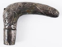 Ezüst (Ag) sétabot fej, jelzett, sérült, benne súlyozás maradékával, 53g