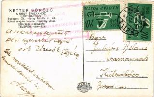 1949 Budapest XI. Ketter söröző a Négy Évszakhoz, kilátás a kerthelyiségre, belső. Horthy Miklós út ...