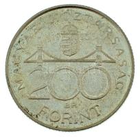 1995. 200Ft Ag "Deák" T:AU,XF patina Adamo F13.1