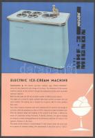 cca 1960-1970 Type MHF-3 Mignon elektromos fagylaltgép kétoldalas, angol nyelvű reklámlapja, gyártja: Transelektro Budapest, jó állapotban, 29,5x20,5 cm