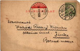 1905 Budapest, Lánchíd, Bazilika, villamos. A képeslap címzettje hahódi Rétay Kálmán apát-plébános (...