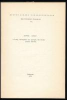 Sasvári László: A Tokaj térségében élt görögök (és rácok) nyelv emlékei. Bp., 1976. Megjelent 150 pé...