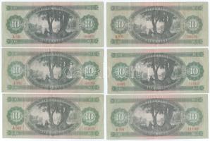 1962. 10Ft (3x) + 1969. 10Ft (3x) T:F közte szép papír