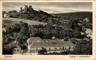 1941 Csesznek, látkép a várrommal. Frischmann Dávid kiadása + "CSESZNEK POSTAI ÜGYN." (fl)