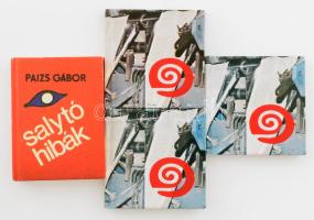 3 db egyforma, csak 200 példányban megjelent minikönyv: Varga György: Könyvgyártás felsőfokon. Debrecen, 1984, Alföldi Nyomda, 32+(1) p. Színes fotókkal illusztrálva. Kiadói kartonált papírkötés. Számozatlan példányok. + Paizs Gábor: Salytóhibák. Bp., 1983, Lapkiadó Vállalat, 108+(4) p. Fekete-fehér fotókkal illusztrálva. Kiadói kartonált papírkötés.