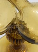 Olaj-ecet tartó. Erdély, cca 1800, színezett hutaüveg, hibátlan, m: 21 cm