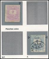 1874-1881 2 db Színesszámú 2kr vésetjavítással, papírránccal (ex Orbán, Sebestyén aranyérmes kiállítási anyagból)