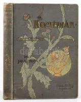 Jakab Ödön: Komédiák. (Elbeszélések.) Tull Ödön rajzaival. Bp.,1898.,Lampel Róbert (Wodianer F. és Fiai), 189+3 p. Kiadói aranyozott, festett, illusztrált egészvászon-kötés, festett lapélekkel, kopott, foltos borítóval.