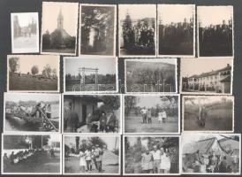 cca 1940 Az erdélyi bevonulás ideje alatt készült felvételek (katonák, tájak, életképek, stb.), 18 db fotó, 6,5x4,5 cm és 10x7 cm között