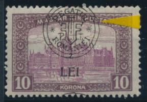 Kolozsvár 1919 Parlament 10K elcsúszott felülnyomás, Bodor vizsgálójellel
