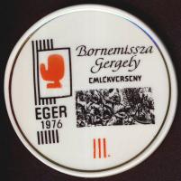 1976. "Bornemissza Gergely emlékverseny - III." hollóházi porcelán díjérem T:1 Eredeti díszdobozban!