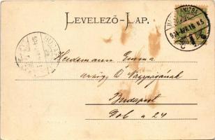 1904 Nagykanizsa, Sétatéri idill. Alt és Böhm kiadása, montázs szerelmespárral (fl)