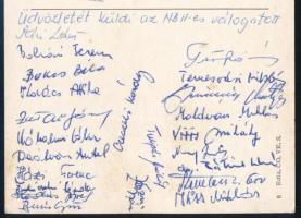 1980 Az NB II-es labdarúgó-válogatott tagjai által aláírt képeslap, köztük Temesvári Miklós, Moldová...