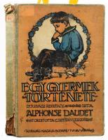 Daudet, Alphonse: Egy gyermek története. Ifjúsági regény képekkel. Ford.: Csetényi Erzsi. Bp., 1920., Az Ifjusági Könyvkiadó, (Heller K. és Társa-ny.), 174+2 p.+3 t. A borító illusztrációja és az egészoldalas fekete-fehér illusztrációk Haranghy Jenő munkái. Kiadói illusztrált kartonált papírkötés, kopott borítóval, sérült gerinccel. Irredenta bélyegzéssel a címlapon: "Csonka Magyarország nem ország. Egész Magyarország mennyország."