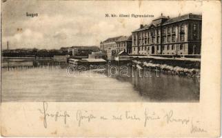 1906 Lugos, Lugoj; M. kir. állami főgimnázium, uszoda. Cristina Pacurare kiadása / grammar school, swimming pool (fl)
