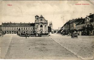 Vác, Constantin tér, fehérek temploma. Demjén Lajos kiadása (EB)