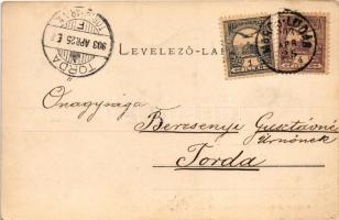 1903 Marosludas, Ludosul de Mures, Ludus; Állami iskola, Igazgatói lak télen. Glück József kiadása /...