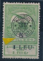 Kolozsvár 1919 Árvíz (I.) 1L/5f "kihasadt kör" lemezhibával a felülnyomatban, Bodor vizsgálójellel