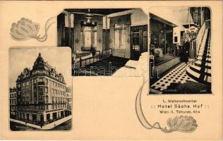 Wien, Vienna, Bécs; L. Wetterschneider's Hotel Sächsischer Hof, Zimmer, Vestibule / hotel, room, interior. Art Nouveau, floral
