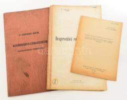 Műszaki témájú kiadvány tétel: Fasching Antal: 0.1 hosszegységre éles koordináta-táblázat sokszögvonalak számítására. + 0.01 hosszegységre éles koordináta-táblázat sokszögvonalak számítására. Kidolgozta és magyarázattal ellátta: - - . [Egybekötve]. Bp., 1909, M. Kir. Állami Nyomda, 2 sztl. lev.+ 15+(1) p.; 2 sztl. lev.+ 12 p. Egészvászon-kötésben. + Hengervetületi redukció-táblázatok, 3 db + Ábrák és törzskönyvminták az "Utasítás a kitöltőhálózati háromszögelési munkálatok végrehajtására" című 206/1962/T.6./ ÁFTH sz. műszaki utasításhoz. Vegyes állapotban.