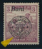 Nagyvárad 1919 Arató 3f "hurkás kör" lemezhibával a felülnyomatban, Bodor vizsgálójellel